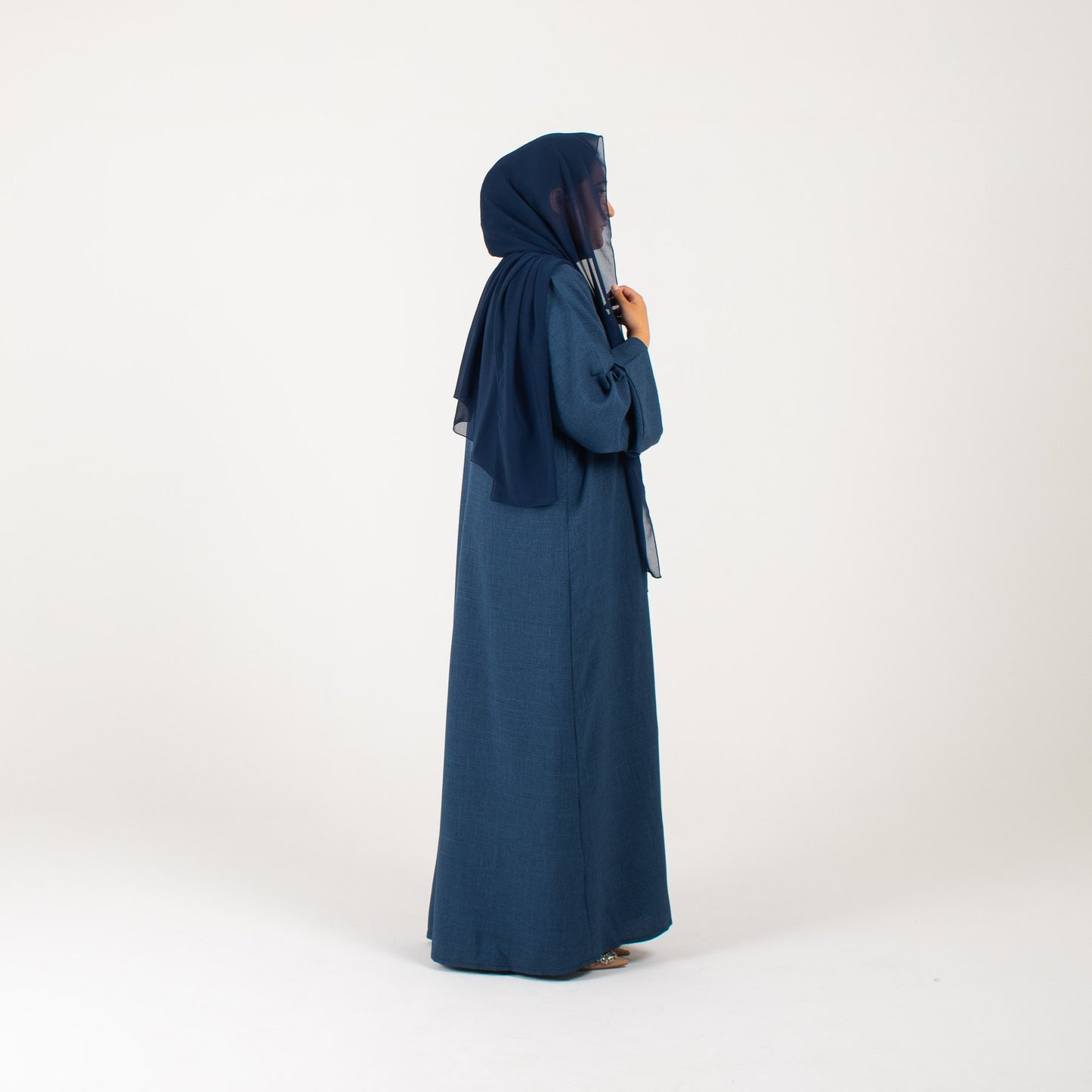 Dark Blue Open Abaya
