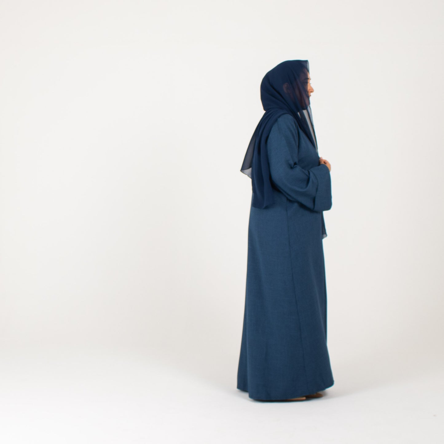 Dark Blue Open Abaya