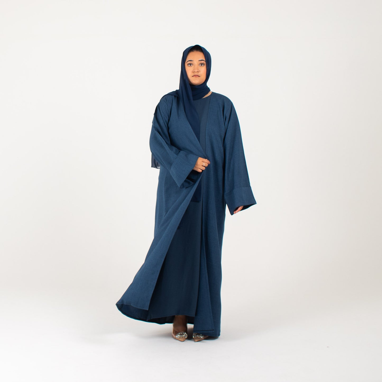 Dark Blue Open Abaya
