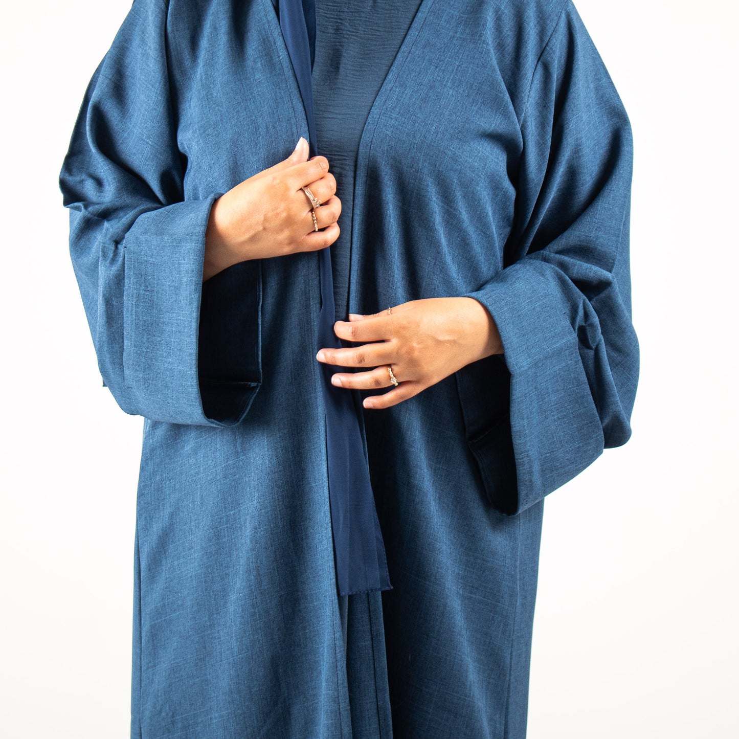 Dark Blue Open Abaya