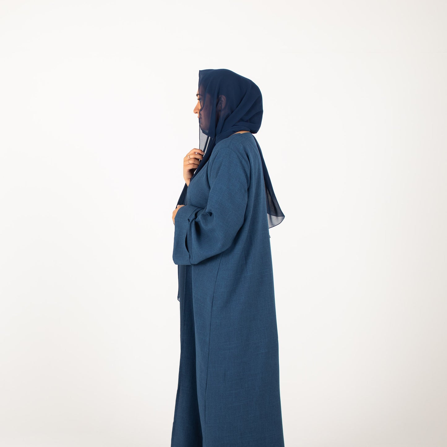 Dark Blue Open Abaya