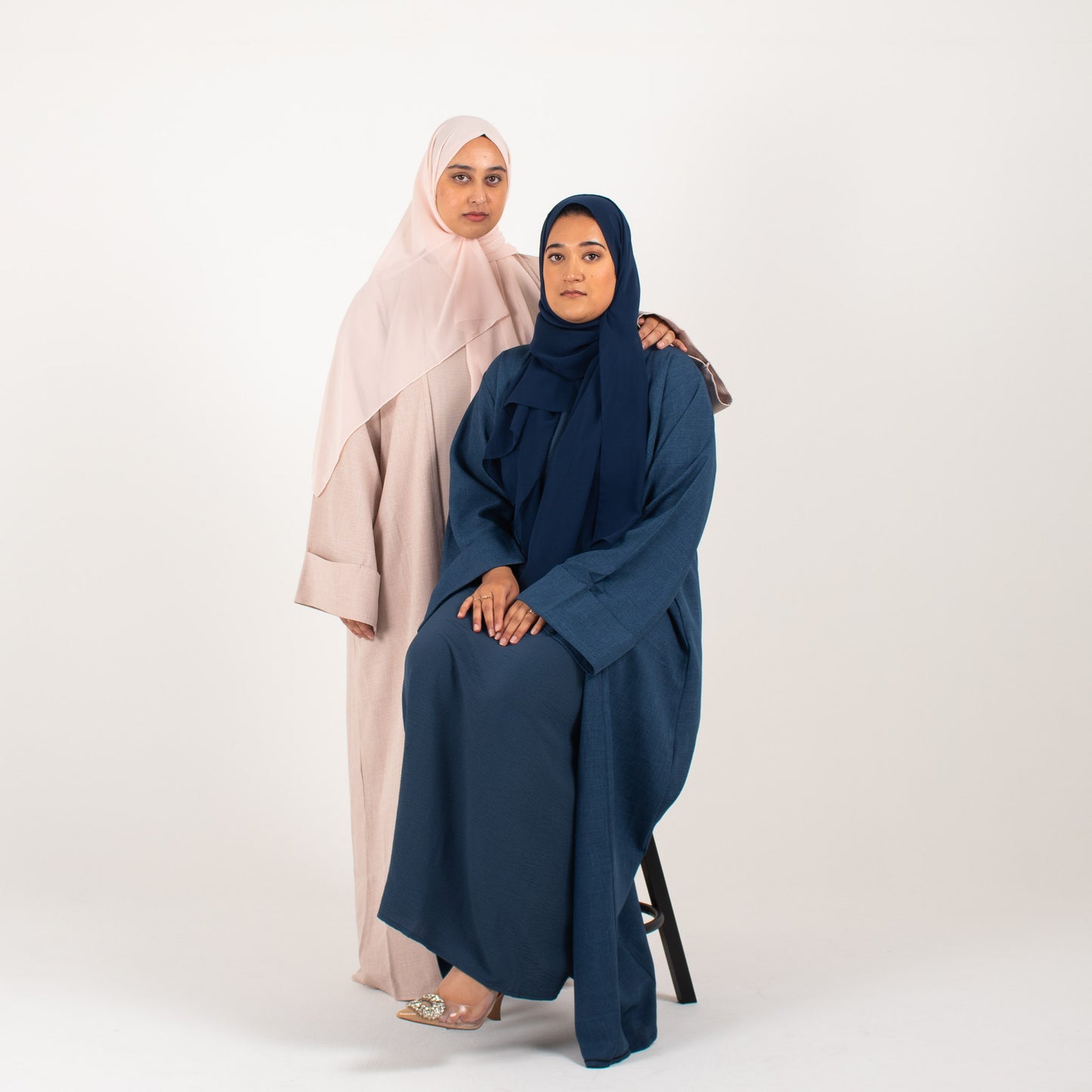 Dark Blue Open Abaya
