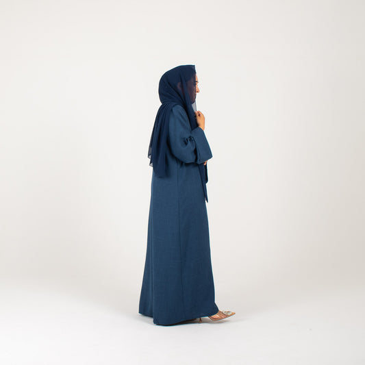 Dark Blue Open Abaya